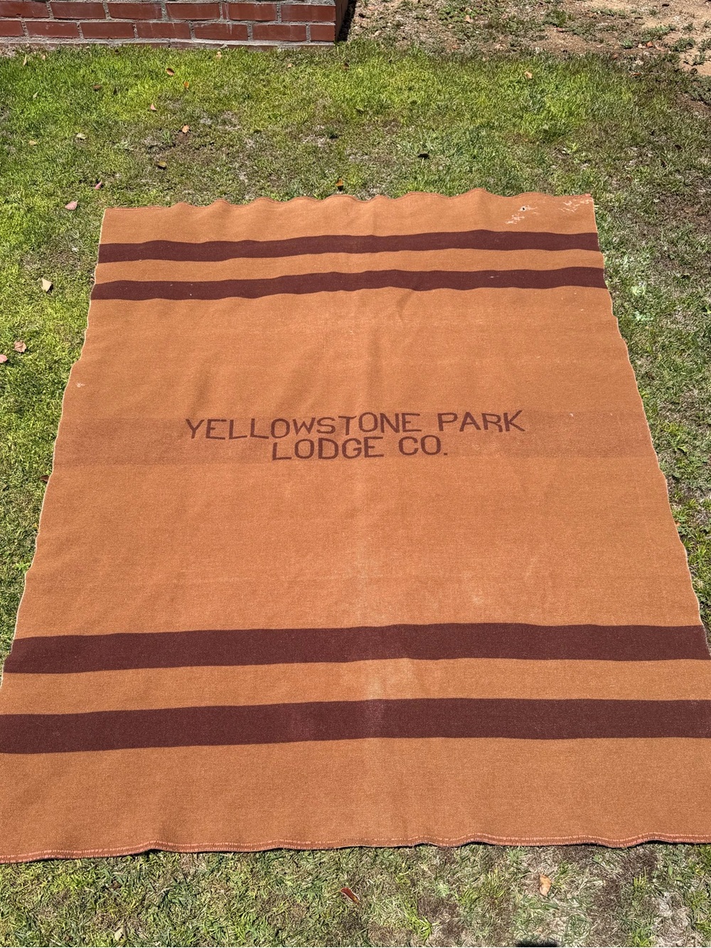 Vintage Yellowstone Park Lodge Co. Pendleton Wool Camp Blanket 1930s 56x74 RARE